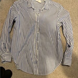 H&M Blue and White Striped Button Down Shirt